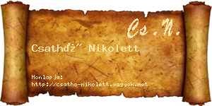 Csathó Nikolett névjegykártya